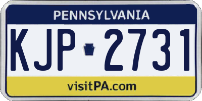 PA license plate KJP2731