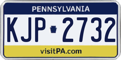 PA license plate KJP2732