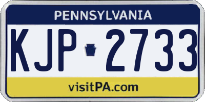 PA license plate KJP2733