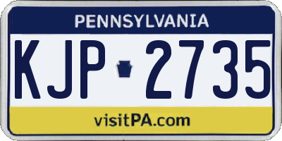 PA license plate KJP2735