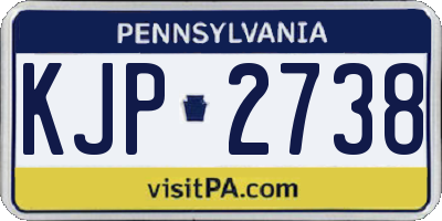 PA license plate KJP2738