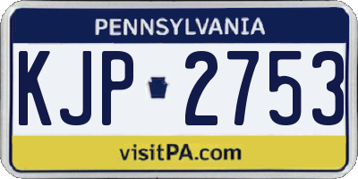 PA license plate KJP2753