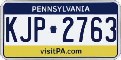 PA license plate KJP2763