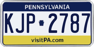 PA license plate KJP2787