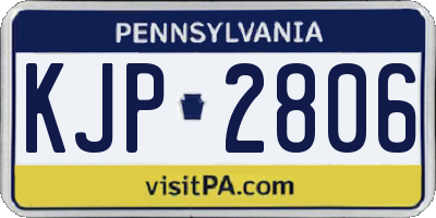 PA license plate KJP2806