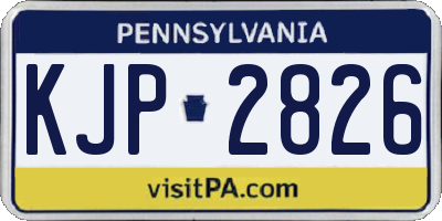 PA license plate KJP2826