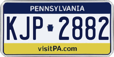 PA license plate KJP2882