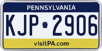 PA license plate KJP2906