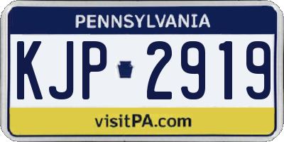 PA license plate KJP2919