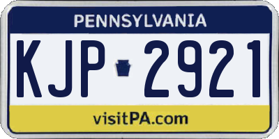 PA license plate KJP2921