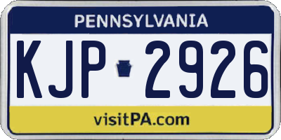 PA license plate KJP2926