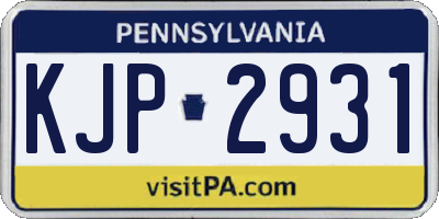 PA license plate KJP2931