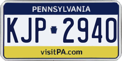 PA license plate KJP2940