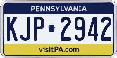 PA license plate KJP2942