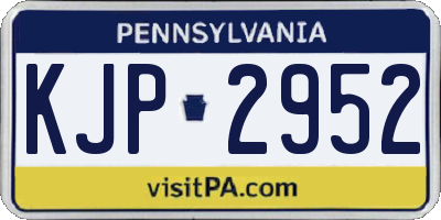 PA license plate KJP2952