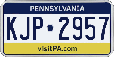 PA license plate KJP2957