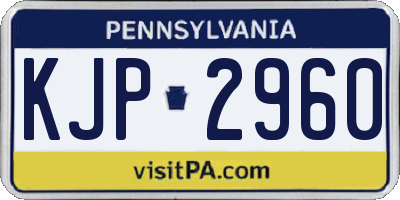 PA license plate KJP2960