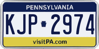 PA license plate KJP2974