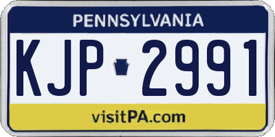 PA license plate KJP2991