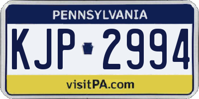 PA license plate KJP2994