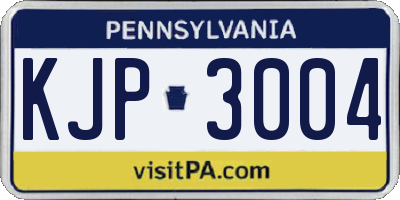 PA license plate KJP3004