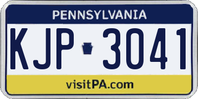 PA license plate KJP3041