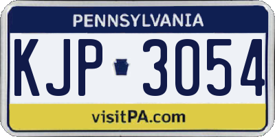 PA license plate KJP3054