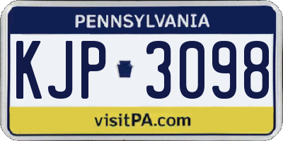 PA license plate KJP3098