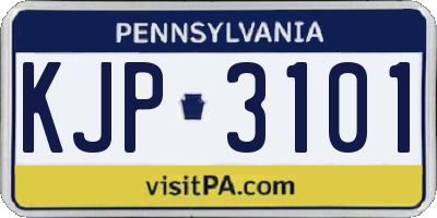 PA license plate KJP3101