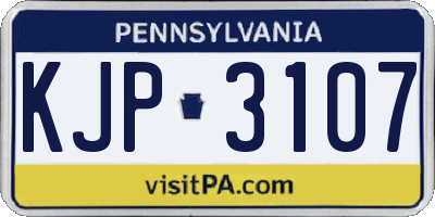 PA license plate KJP3107
