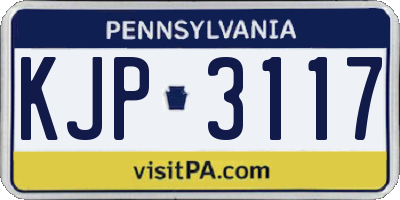 PA license plate KJP3117