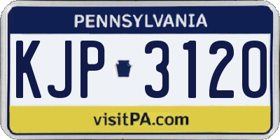 PA license plate KJP3120