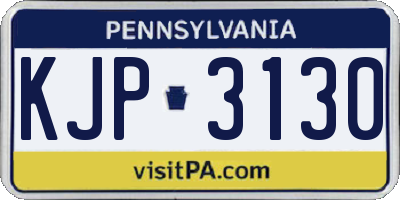 PA license plate KJP3130