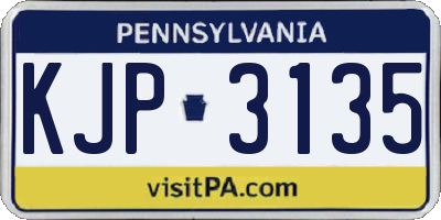 PA license plate KJP3135