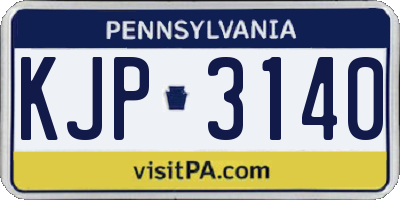 PA license plate KJP3140
