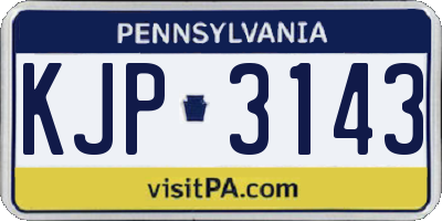 PA license plate KJP3143
