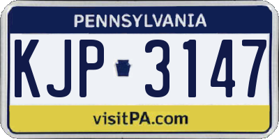 PA license plate KJP3147