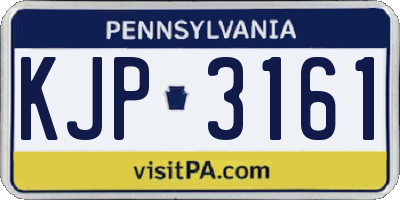 PA license plate KJP3161