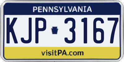 PA license plate KJP3167