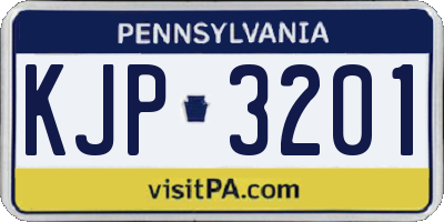PA license plate KJP3201