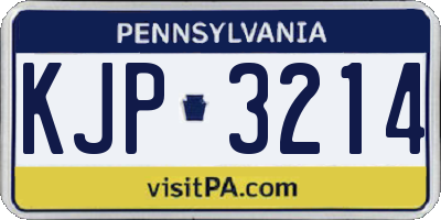 PA license plate KJP3214