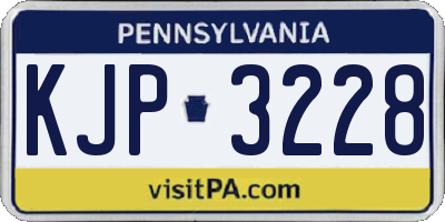 PA license plate KJP3228