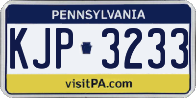 PA license plate KJP3233