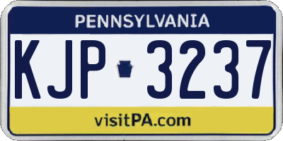 PA license plate KJP3237