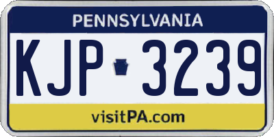 PA license plate KJP3239