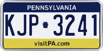 PA license plate KJP3241
