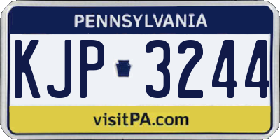 PA license plate KJP3244