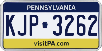 PA license plate KJP3262