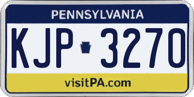PA license plate KJP3270