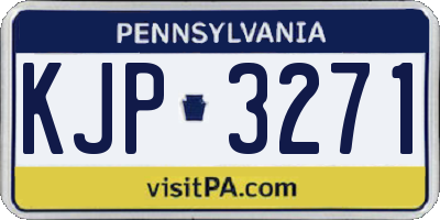 PA license plate KJP3271